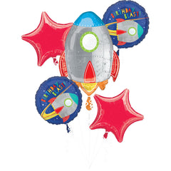 Blast Off Birthday Balloon Bouquet - 5 Piece Set - Case of 24