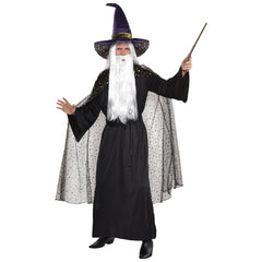 Adult Celestial Hooded Sheer Cape, Black Stars & Moons, One Size - Pack of 2