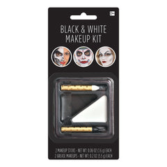 Black & White Costume Makeup Kit - Pack of 12