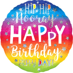 Hip Hooray Holographic Birthday Balloon - Case of 50