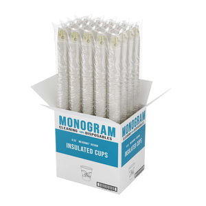 Monogram 8 Oz. Insulated Hot Cups | 1000 Count