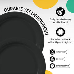 9 In. Black Paper Plates | 1000 Count