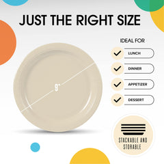 9 In. Ivory Paper Plates | 1000 Count