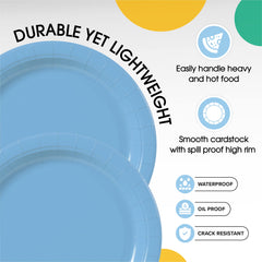 9 In. Light Blue Paper Plates | 1000 Count