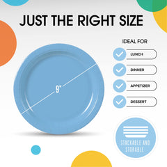 9 In. Light Blue Paper Plates | 1000 Count