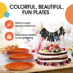 9 In. Orange Paper Plates | 1000 Count