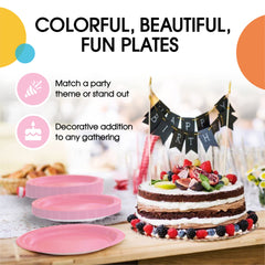 9 In. Pink Paper Plates | 1000 Count