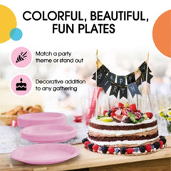 9 In. | Pink Plastic Plates | 600 Count