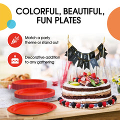 9 In. Red Paper Plates | 100 Count