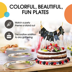 9 In. Reflective Silver Paper Plates | 1000 Count