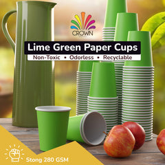 9 Oz. Lime Green Paper Cups | 1000 Count