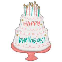 Happy Birthday Cake Day Metallic Balloon - Case of 50