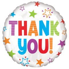 Colorful Thank You 18-Inch Foil Balloon - Pack of 10