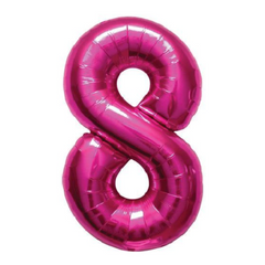 34 In. Mylar Pink Number 8