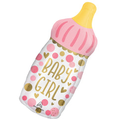Baby Girl Bottle Foil Balloon - SuperShape - Pack of 2