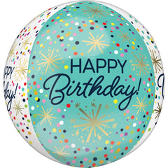 Confetti Sprinkles Happy Birthday Orbz Balloon - Case of 50