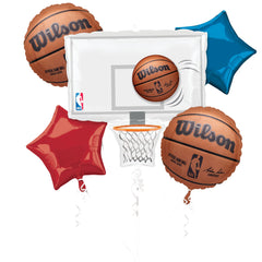 NBA Wilson Basketball Foil Balloon Bouquet, 5-pcs - Pack of 3