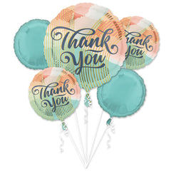 Elegant Metallic Thank You Foil Balloon Bouquet - 5 Piece Set - Case of 24
