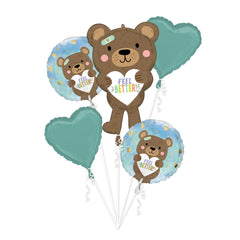 Feel Better Bear Foil Balloon Bouquet - 5 Piece Set - Case of 24