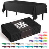 Premium Black Plastic Table Covers | 96 Count
