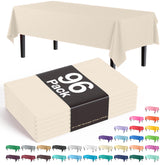 Premium Ivory Plastic Table Covers | 96 Count