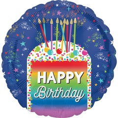 Rainbow Slice Metallic Birthday Balloon - 18-inch - Case of 100