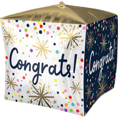 Cubez Congrats Confetti Metallic Balloon - Pack of 2
