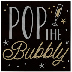 Pop the Bubbly New Year's Eve Beverage Napkins, 16-ct - Pack of 3