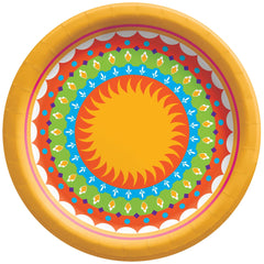 Fiesta Sunburst 6.75-inch Paper Plates, 8-ct - Pack of 18