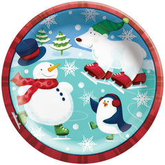Festive Holiday Fun Paper Plates - 6.75-inch Round, 8-ct - Pack of 18