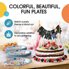 9 In. Birthday Print Paper Plates | 1000 Count