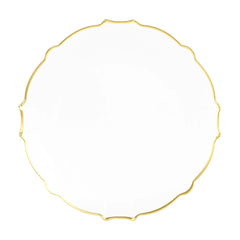 9 In. Clear/Gold Petal Plates | 40 Count