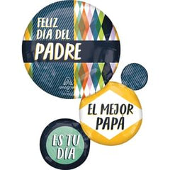 Retro Feliz Padre Metallic Super Shape Balloon - Pack of 5