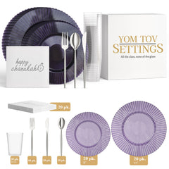 Service for 20 | Amethyst Gemstone Hanukkah Combo Set