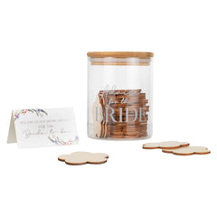 Elegant Glass Advice Jar Set with Wooden Discs for Weddings - Pack of 5