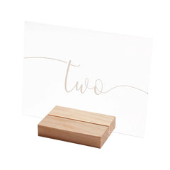 Elegant Acrylic Table Number with Wooden Base, 12-pk - Case of 5