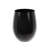 16 Oz. Stemless Plastic Wine Cups 6 Count | Black