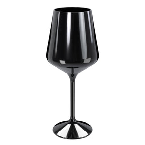 16 Oz. Stemmed Plastic Wine Glasses | 6 Count | Black