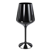 16 Oz. Stemmed Plastic Wine Glasses | 6 Count | Black