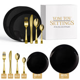 560 Piece Black Combo Set | Serves 80 Guests