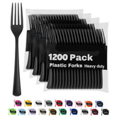 Heavy Duty Black Plastic Forks | 1200 Count