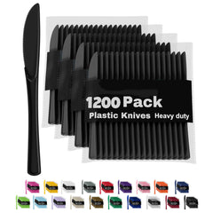 Heavy Duty Black Plastic Knives | 1200 Count