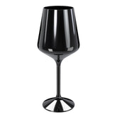 16 Oz. Black Stemmed Plastic Wine Glasses | 12 Count