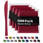Heavy Duty Burgundy Plastic Knives | 1200 Count