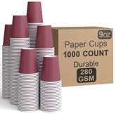 9 Oz. Burgundy Paper Cups | 1000 Count