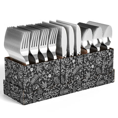 Silver Cutlery Floral Caddy Combo For 100