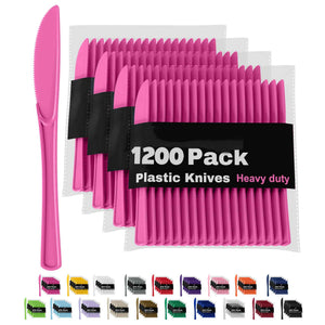 Heavy Duty Cerise Plastic Knives | 1200 Count
