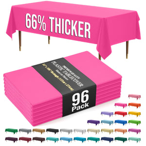 Premium Cerise Plastic Table Covers | 96 Count