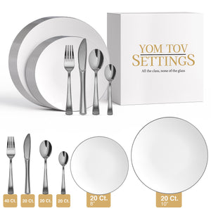 140 Piece Classic Silver Combo Set | Serves 20 Guests