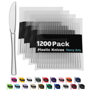 Heavy Duty Clear Plastic Knives | 1200 Count